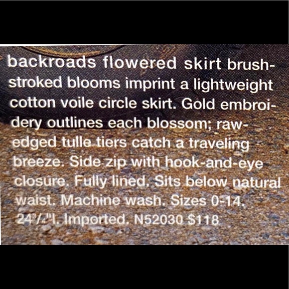 2005 Anthro “Backroads Flowered Skirt” by Odille - Picture 5 of 15